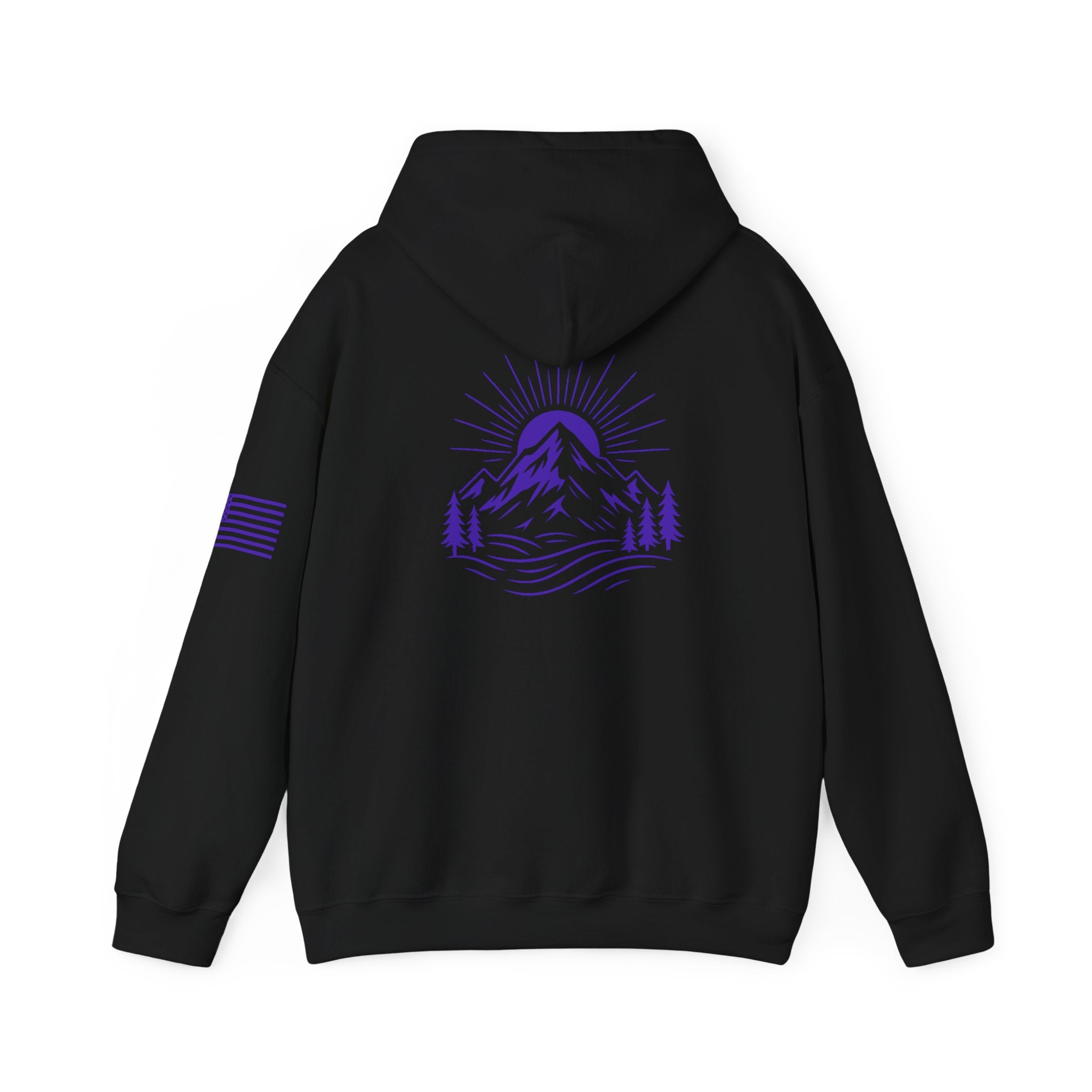 ELEV8 PEAK MOUNTAIN DESIGN HOODIE PURPLE LOGO