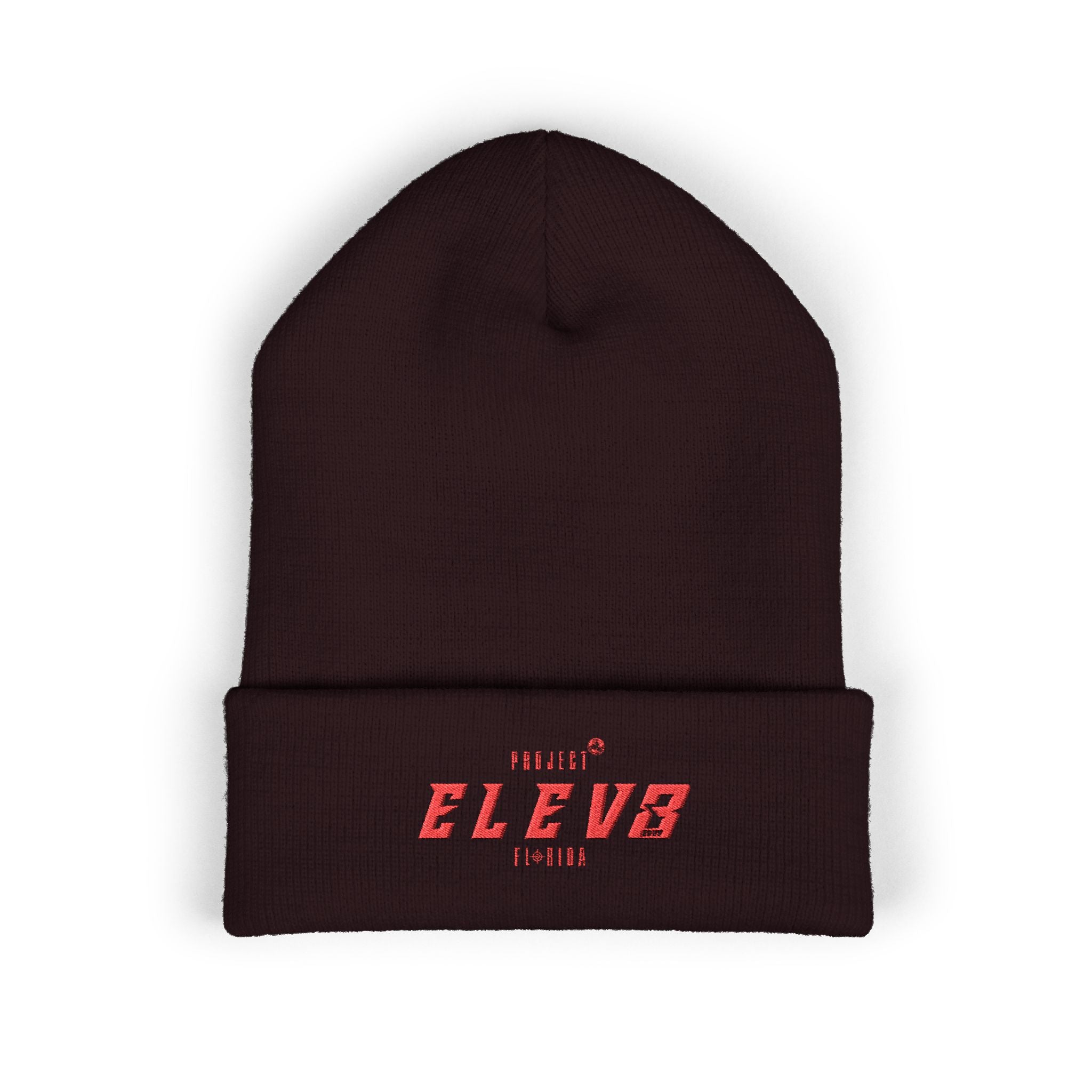 ELEV8 PEAK BEANIE RED STITCH
