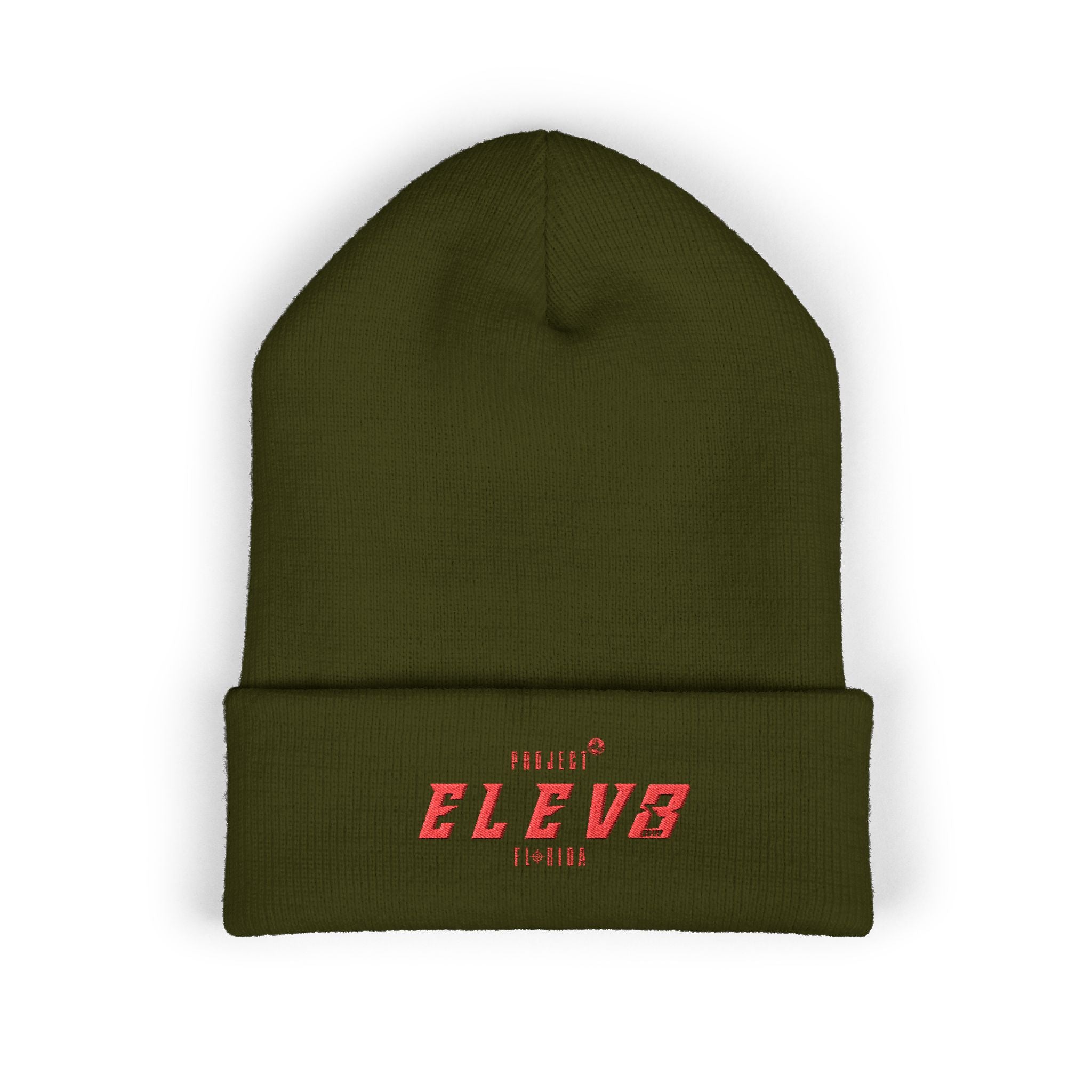 ELEV8 PEAK BEANIE RED STITCH