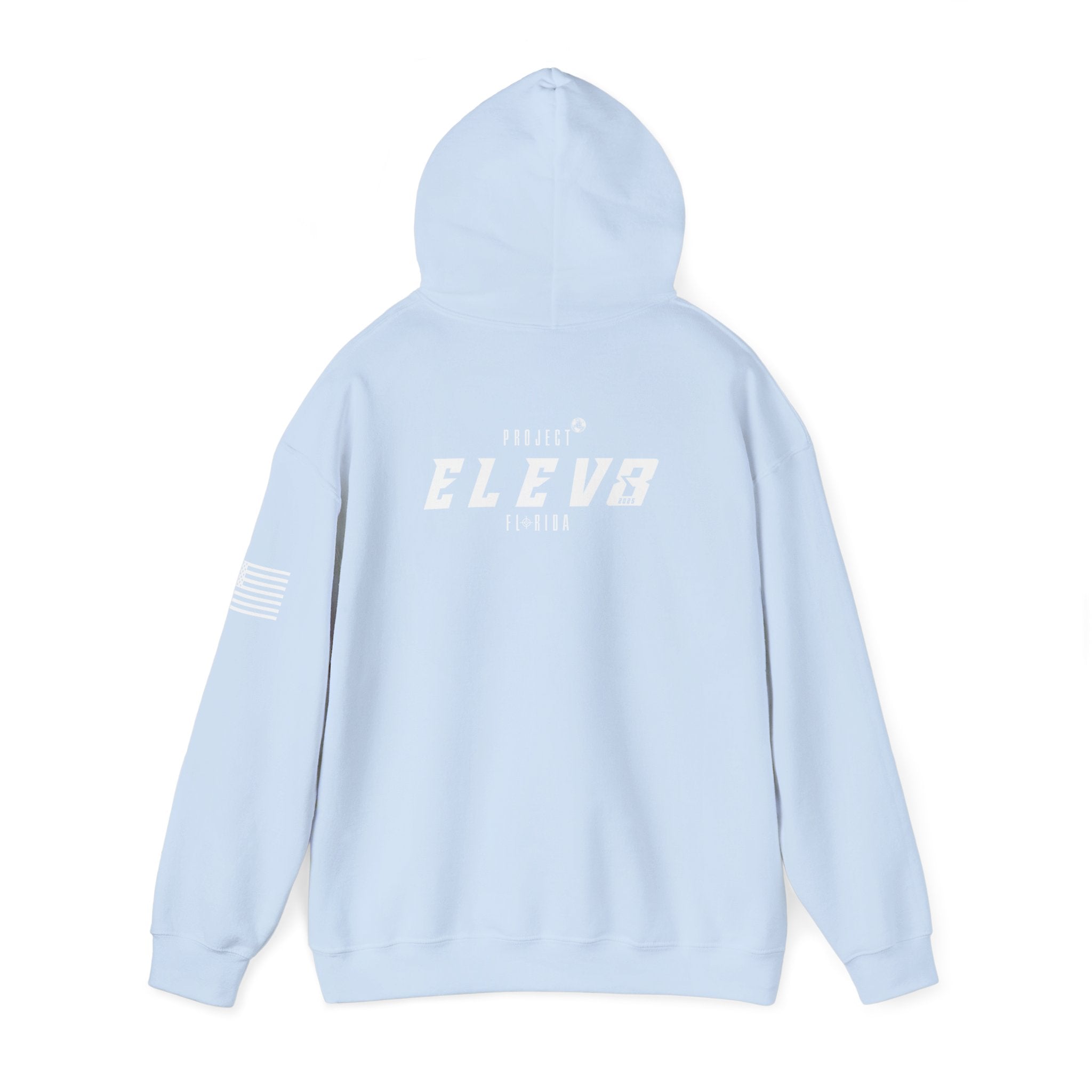 ELEV8 HOODIE WHITE LOGO
