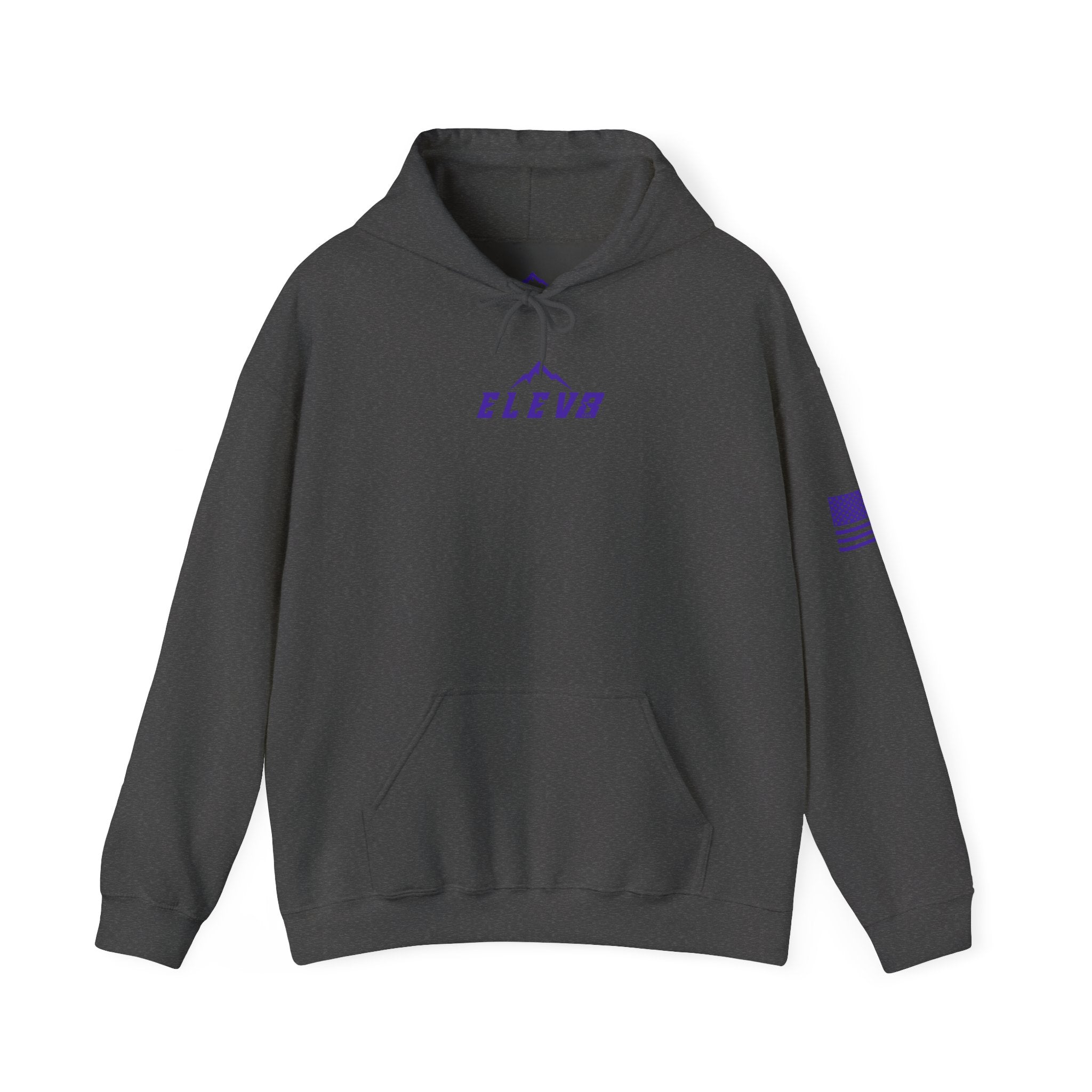 ELEV8 PEAK MOUNTAIN DESIGN HOODIE PURPLE LOGO